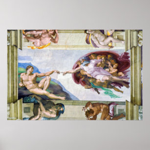 Michelangelo - Creation of Adam, Sistine Chapel's Poster