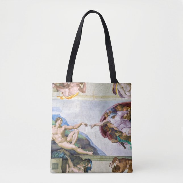 Michelangelo - Creation of Adam, Sistine Chapel's Tote Bag (Front)