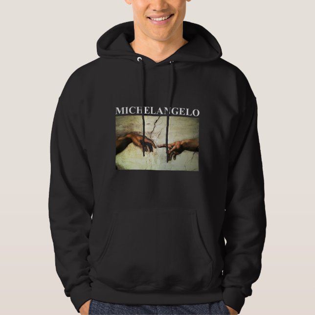 Michelangelo Creation Of Adam Vintage Art Hoodie (Front)