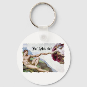 Michelangelo Creation Of Man Fist Bump Fo Shizzle Keychain