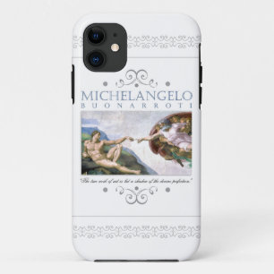 Michelangelo Creation of Man Painting with Quote iPhone 11 Case