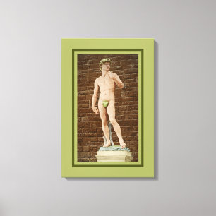 MICHELANGELO DAVID WITH FIG LEAF  CANVAS PRINT