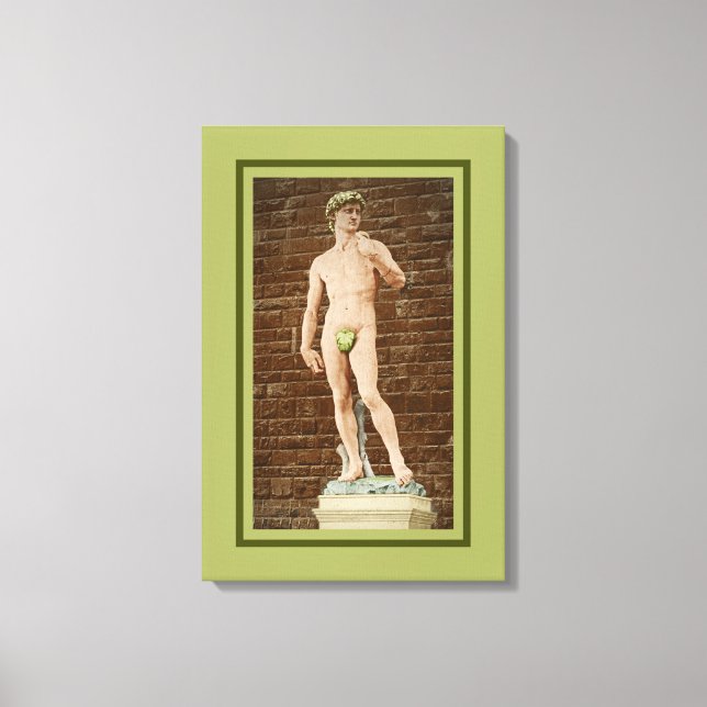 MICHELANGELO DAVID WITH FIG LEAF  CANVAS PRINT (Front)