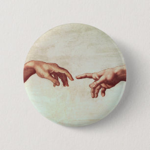 Michelangelo Hands 2 Inch Round Button
