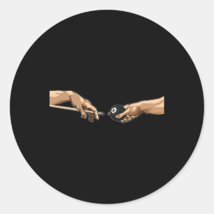 Michelangelo Hands Creation Of Adam Pool Billiards Classic Round Sticker