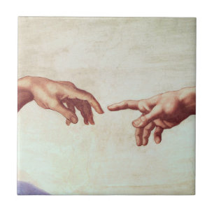 Michelangelo Hands Tile