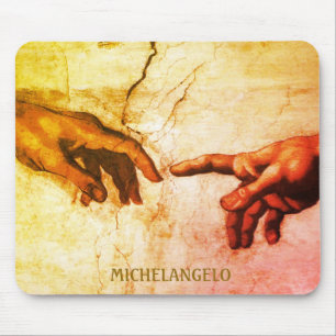 Michelangelo Hands Vintage Art Mouse Pad