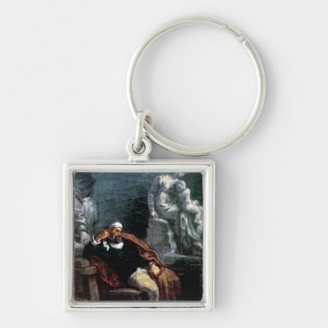 Michelangelo  in his Studio Keychain (Front)