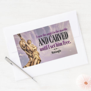 Michelangelo Inspirational Quote "Angel carved" Sticker