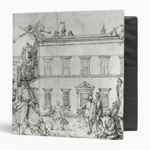 Michelangelo on horseback, visiting an artist binder