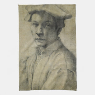 Michelangelo Portrait of Andrea Quaratesi Kitchen Towel