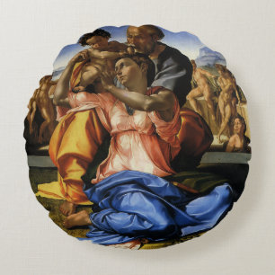 Michelangelo 's Doni Tondo or Doni Madonna Round Pillow