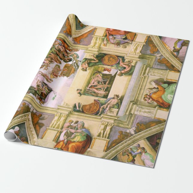 Michelangelo - Sistine Chapel Ceiling Wrapping Paper (Unrolled)