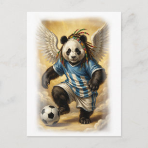 Michelangelo style Panda Design on a Holiday Postcard