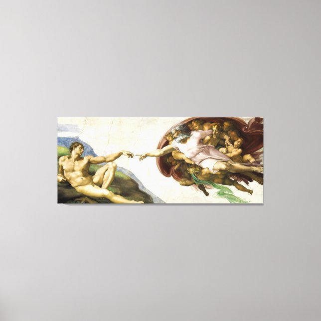 MICHELANGELO - The creation of Adam 1512 Canvas Print (Front)