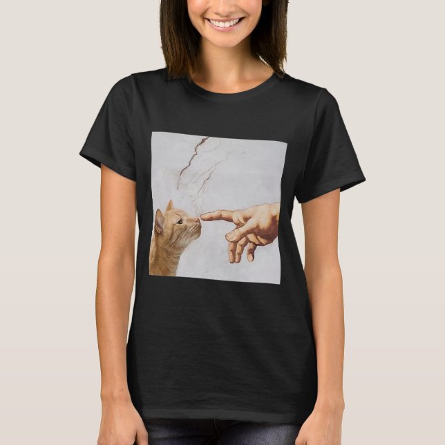 Michelangelo The Creation Of The Cat T-Shirt (Front)