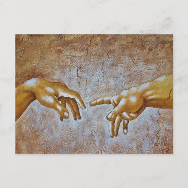 Michelangelo's Creation of Adam Postcard (Front)