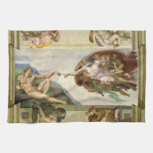 Michelangelo's Creation of Man (Creation of Adam) Kitchen Towel