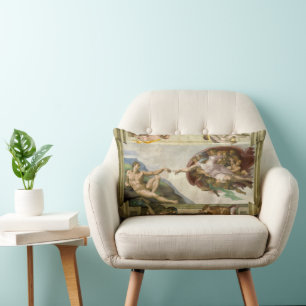 Michelangelo's Creation of Man (Creation of Adam) Lumbar Pillow