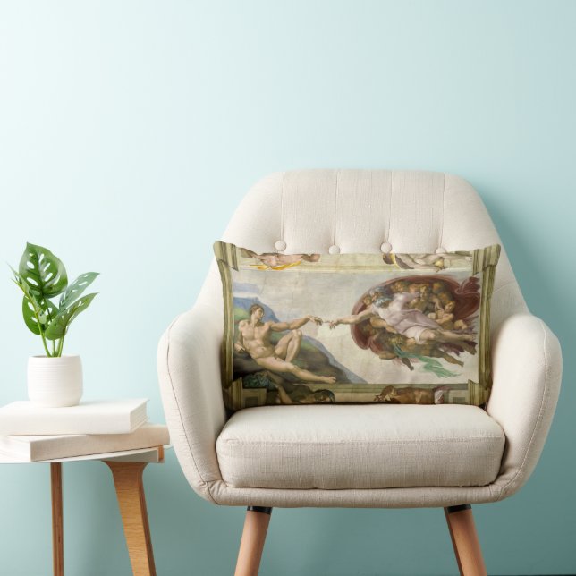Michelangelo's Creation of Man (Creation of Adam) Lumbar Pillow (Chair)