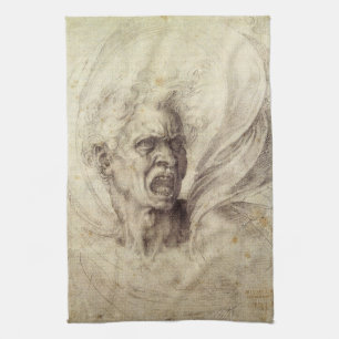 Michelangelo's Damned Soul, Head of a Man Kitchen Towel