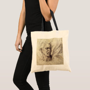 Michelangelo's Damned Soul, Head of a Man Tote Bag