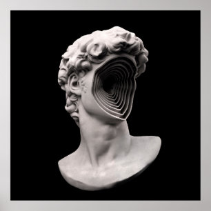 Michelangelo's David classical bust head Poster