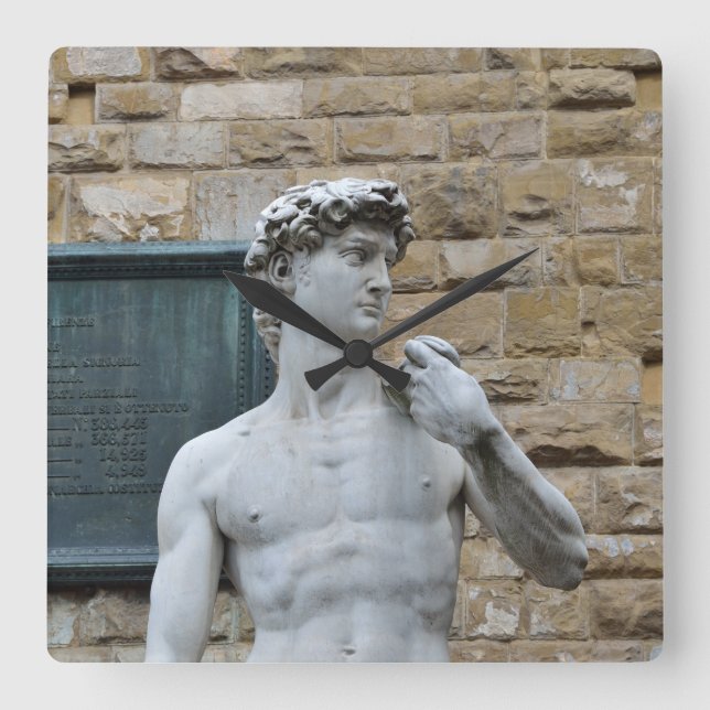 Michelangelo's David Square Wall Clock (Front)