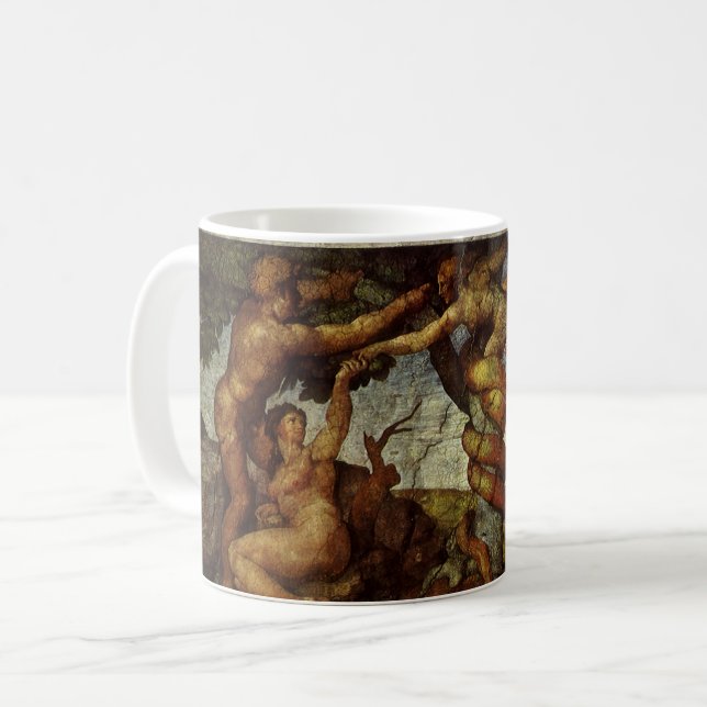 Michelangelo's Fall and Expulsion, Garden of Eden Coffee Mug (Front Left)