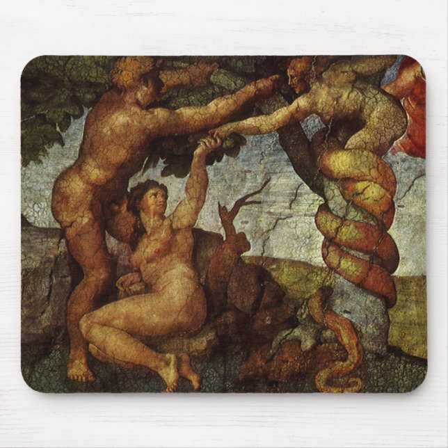 Michelangelo's Fall and Expulsion, Garden of Eden Mouse Pad (Front)