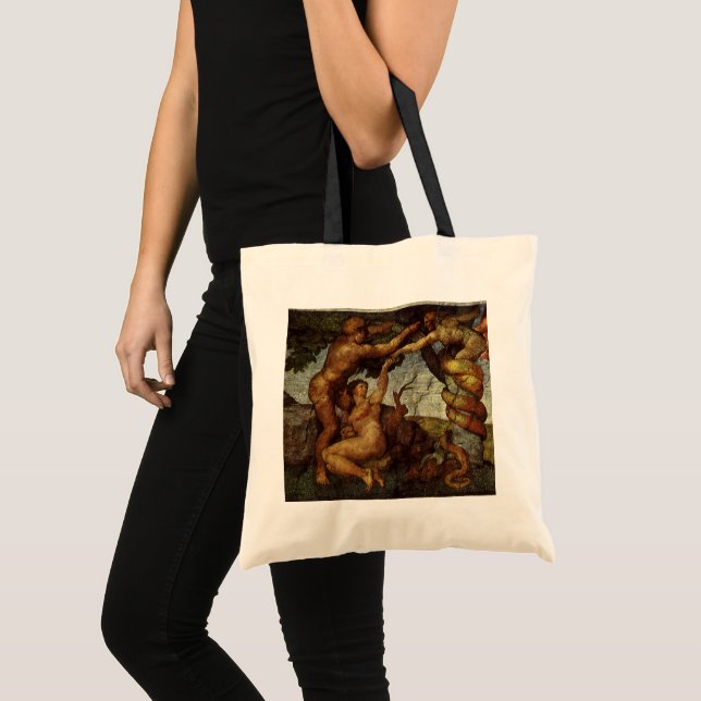 Michelangelo's Fall and Expulsion, Garden of Eden Tote Bag (Front (Product))