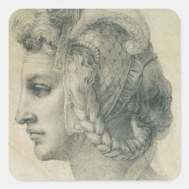 Michelangelo's Ideal Head of a Woman Square Sticker (Front)