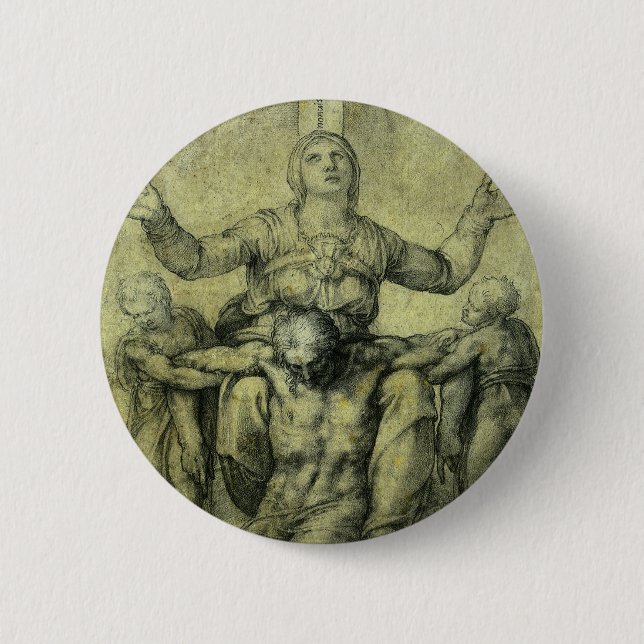 Michelangelo's Pieta for Vittoria Colonna 2 Inch Round Button (Front)