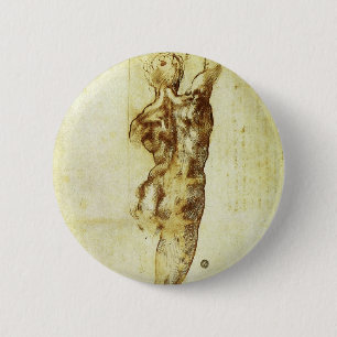 Michelangelo's Study for the Battle of Cascina 2 Inch Round Button