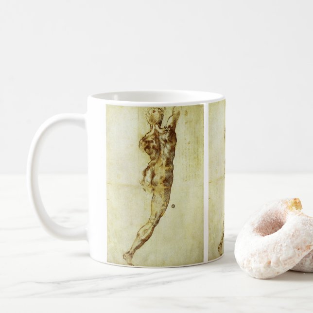 Michelangelo's Study for the Battle of Cascina Coffee Mug (With Donut)