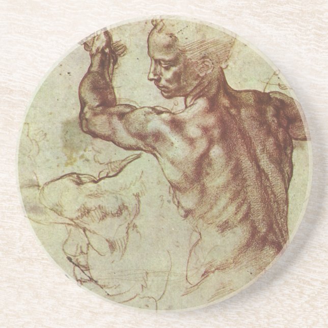 Michelangelo's Study of a Libyan Sibyl Coaster (Front)
