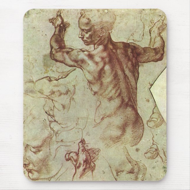 Michelangelo's Study of a Libyan Sibyl Mouse Pad (Front)