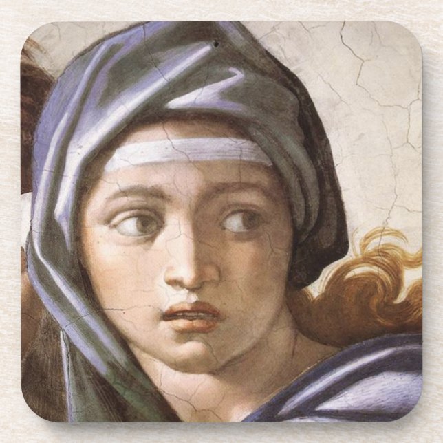 Michelangelo's The Delphic Sibyl Coaster Set (Front)