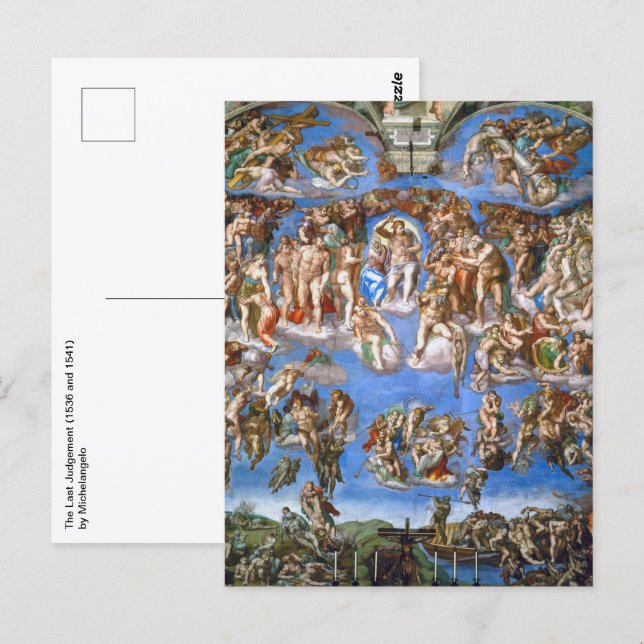 Michelangelo's The Last Judgement Postcard (Front/Back)