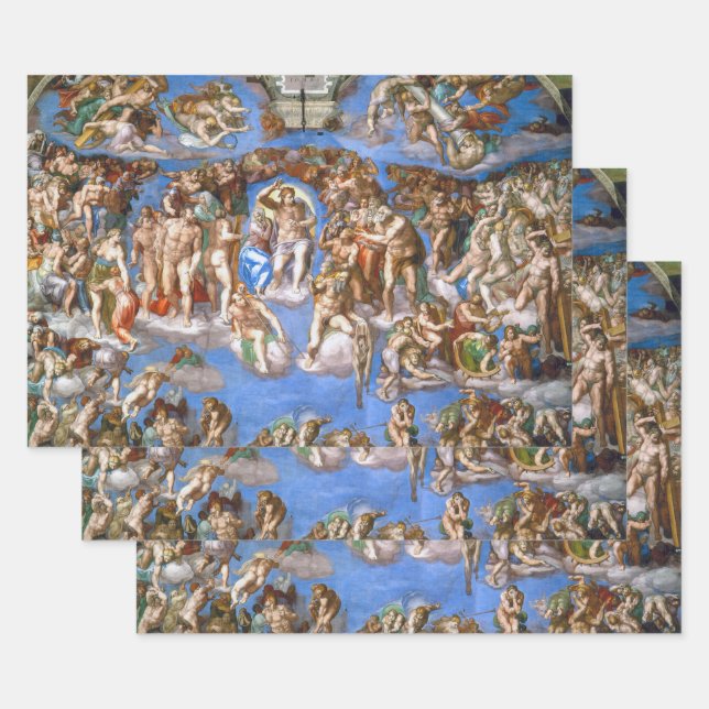 Michelangelo's The Last Judgement Wrapping Paper Sheet (Set)