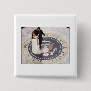 Michelle and Barack Obama 2 Inch Square Button