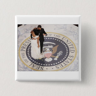 Michelle and Barack Obama 2 Inch Square Button