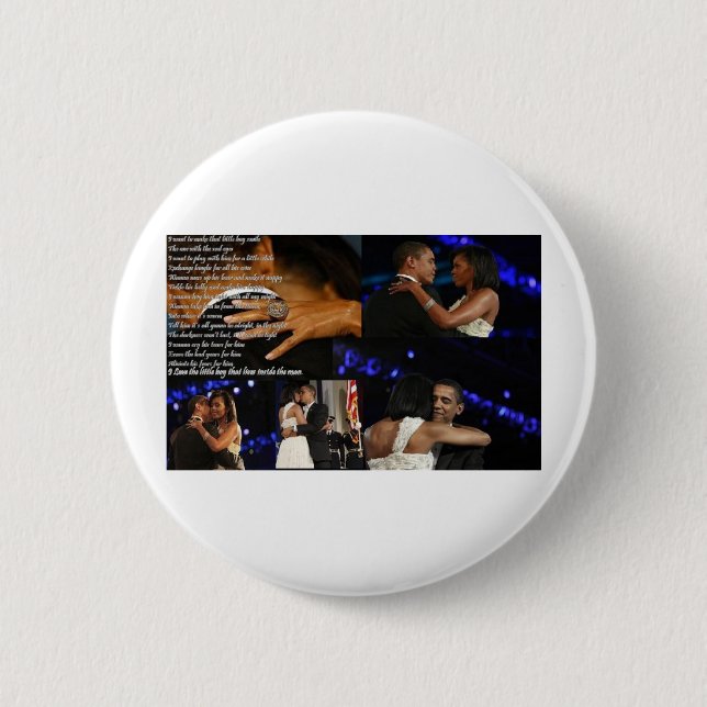 Michelle & Barack Obama Love 2 Inch Round Button (Front)