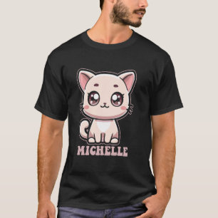 Michelle Cute Kitty Cat Design for Girls Name Mich T-Shirt