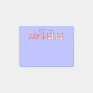 Michelle name in glowing neon lights novelty post-it notes