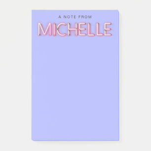 Michelle name in glowing neon lights novelty post-it notes