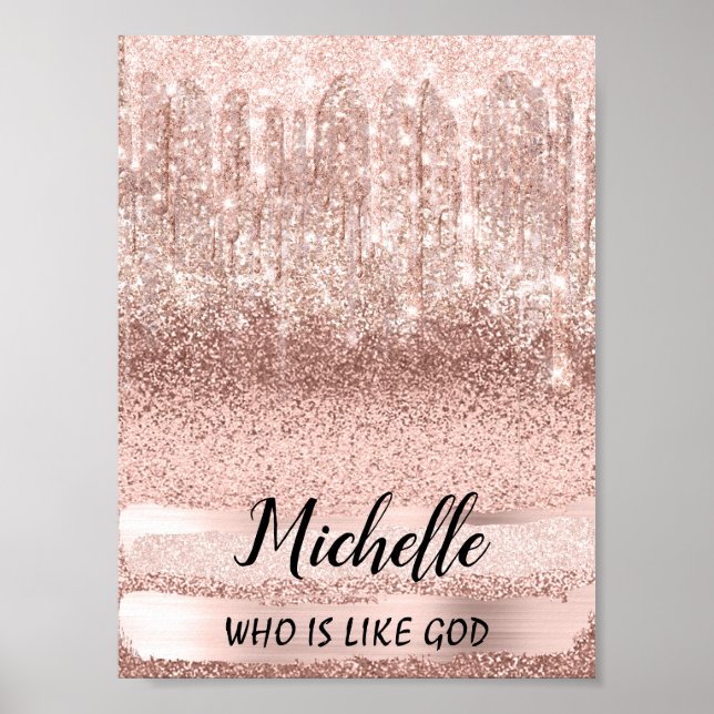 Michelle Name Meaning Birthday 16th Bridal Rose Poster (Front)