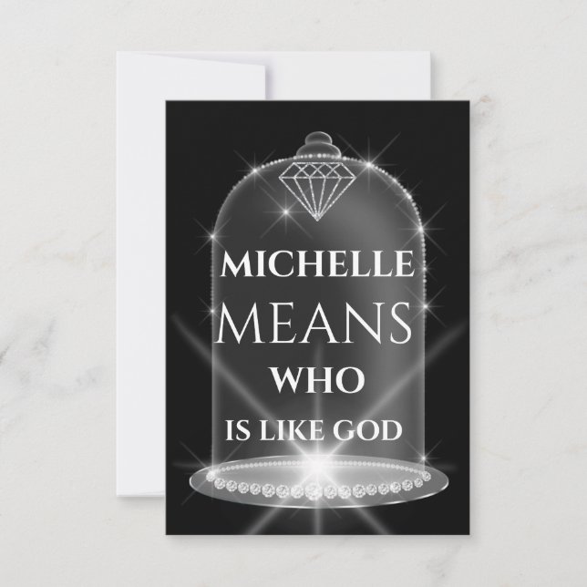 Michelle Name Meaning Diamond Graduate Spark Invitation (Front)
