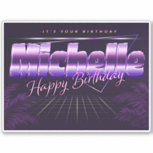 Michelle Name Vorname retro Sticker Geburtstag
