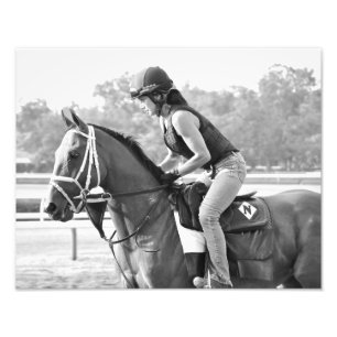 Michelle Nihei on opening day at Saratoga Photo Print